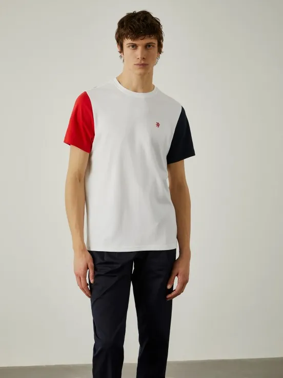 100% cotton T-shirt with contrasting sleeves