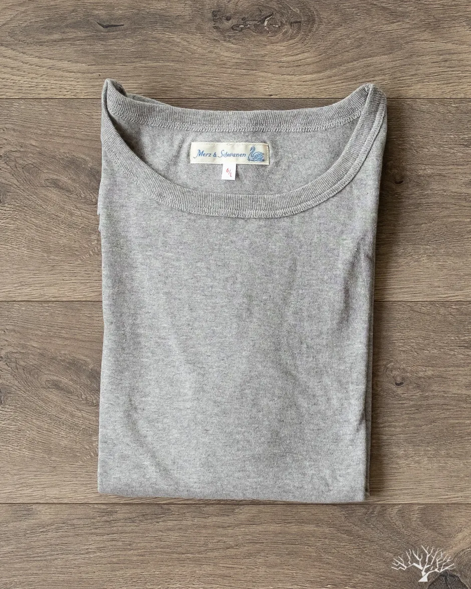 1950s Organic Cotton Loopwheel Tee - Grey Melange