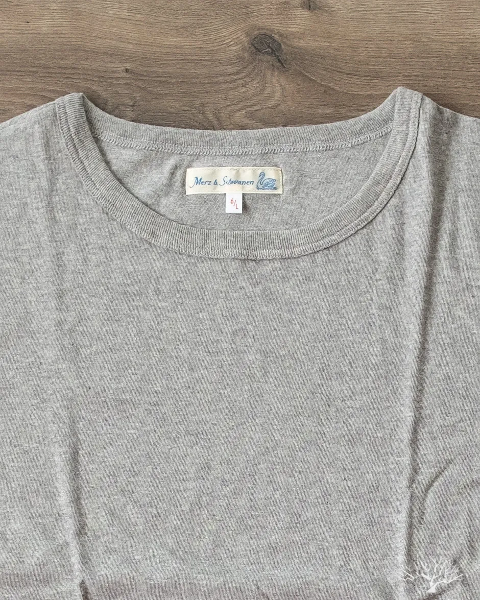 1950s Organic Cotton Loopwheel Tee - Grey Melange