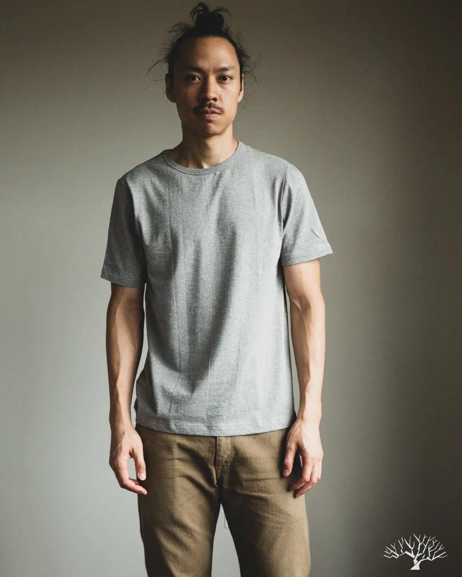 1950s Organic Cotton Loopwheel Tee - Grey Melange