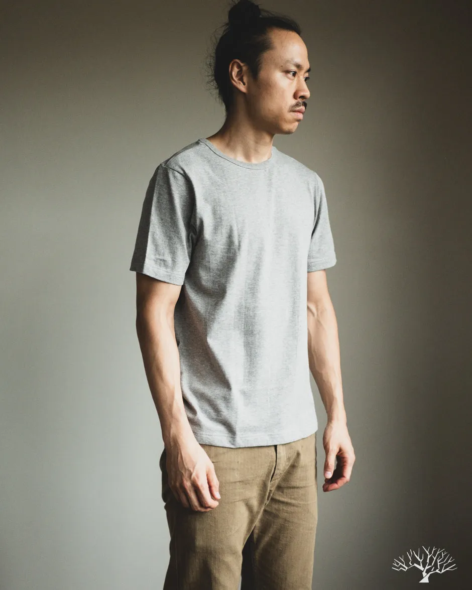 1950s Organic Cotton Loopwheel Tee - Grey Melange