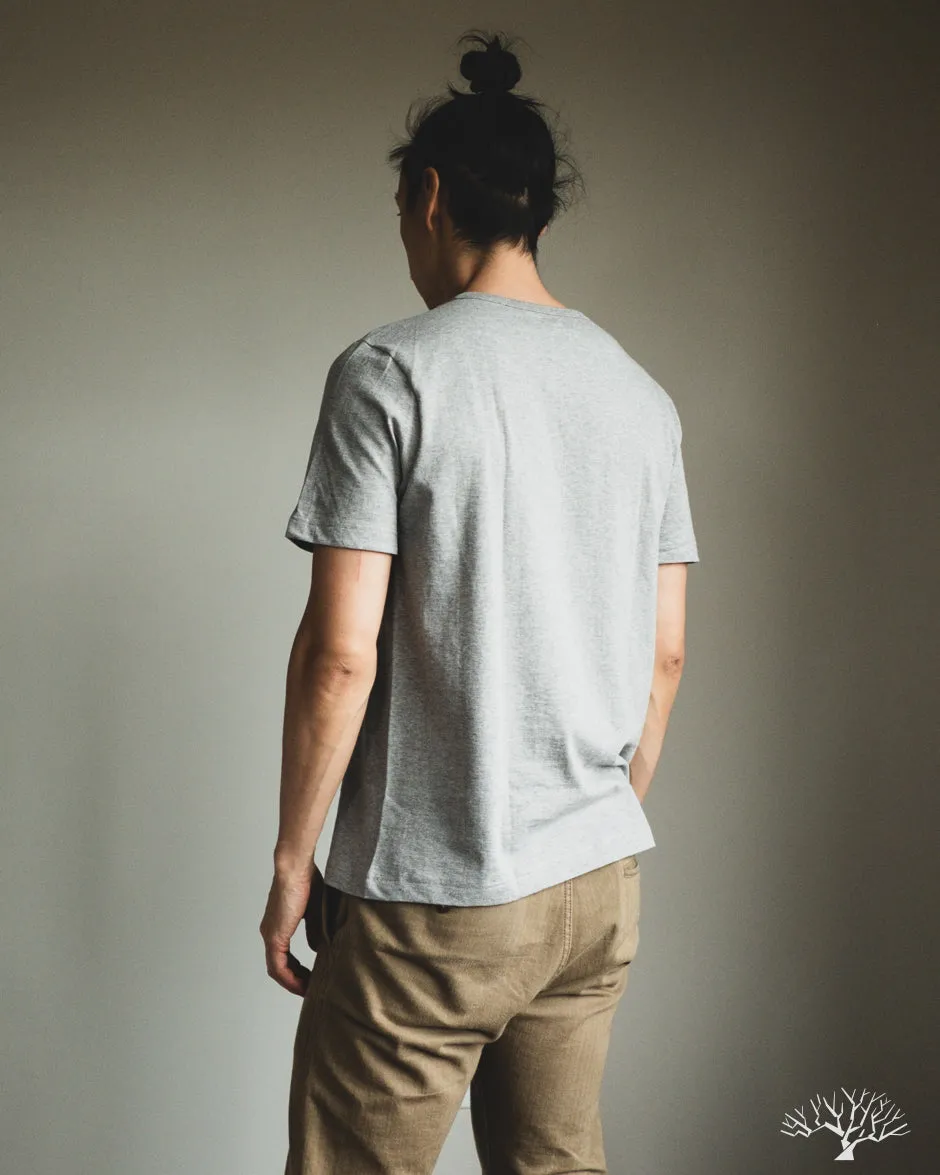 1950s Organic Cotton Loopwheel Tee - Grey Melange