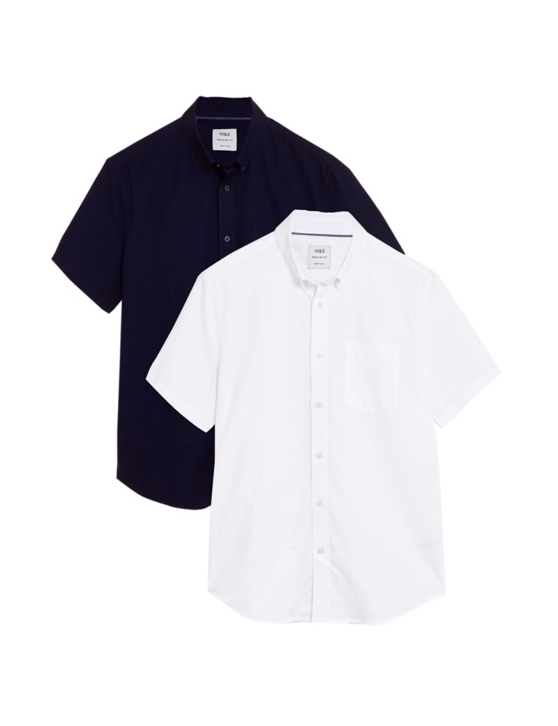 2pk Pure Cotton Oxford Shirts