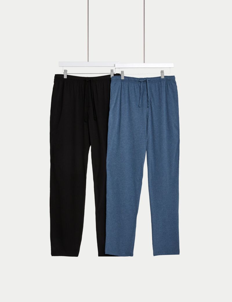 2pk Pure Cotton Pyjama Bottoms