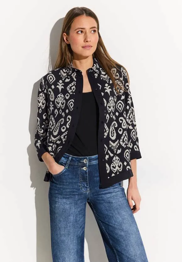 344739-Printed  Short Style Blouse- Cecil