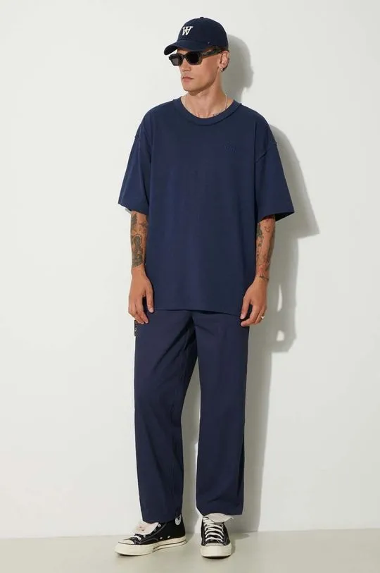 AAPE cotton trousers navy blue color AAPPTMA677XXM