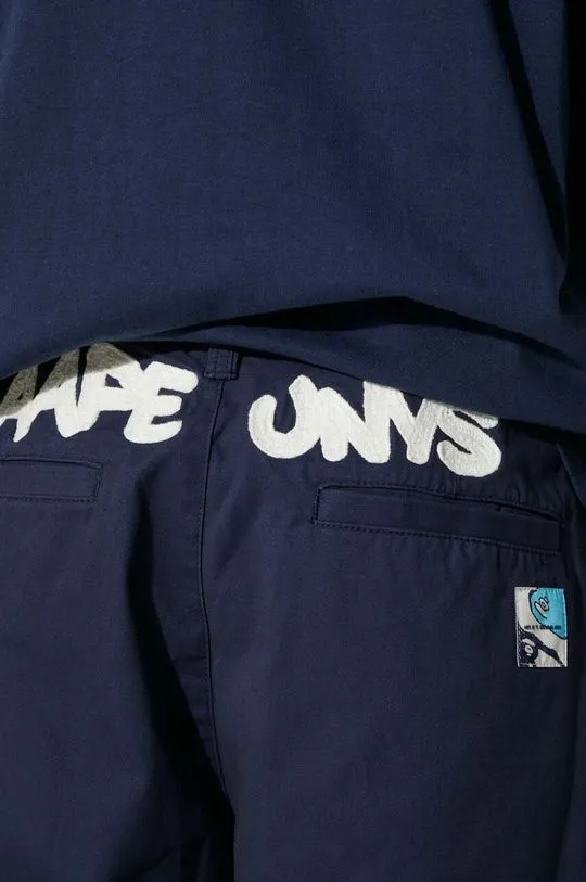 AAPE cotton trousers navy blue color AAPPTMA677XXM