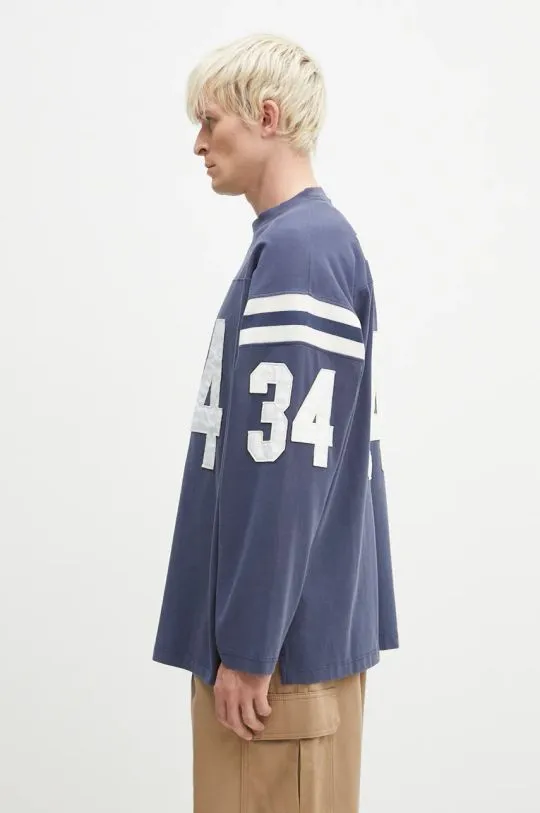 AMBUSH cotton longsleeve top Football blue color with an application BMAB004F24JER0014531