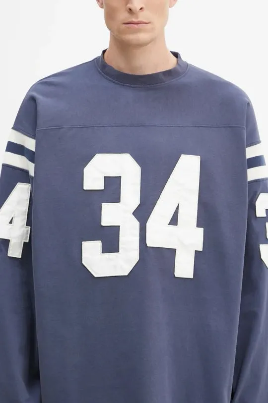 AMBUSH cotton longsleeve top Football blue color with an application BMAB004F24JER0014531