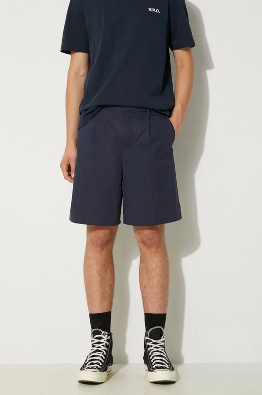 A.P.C. cotton shorts navy blue color