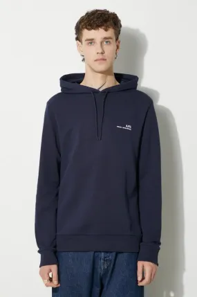 A.P.C. cotton sweatshirt Hoodie Item men's navy blue color