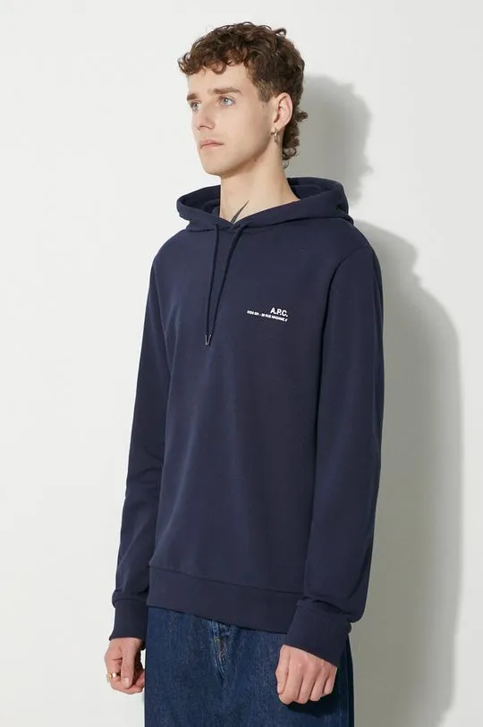 A.P.C. cotton sweatshirt Hoodie Item men's navy blue color