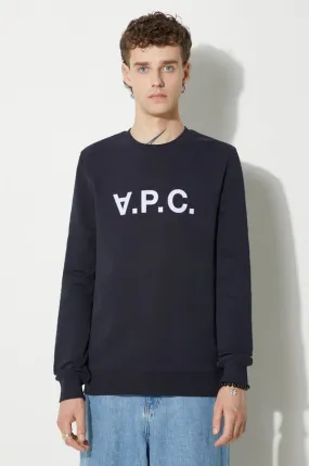 A.P.C. cotton sweatshirt Sweat Vpc men's navy blue color