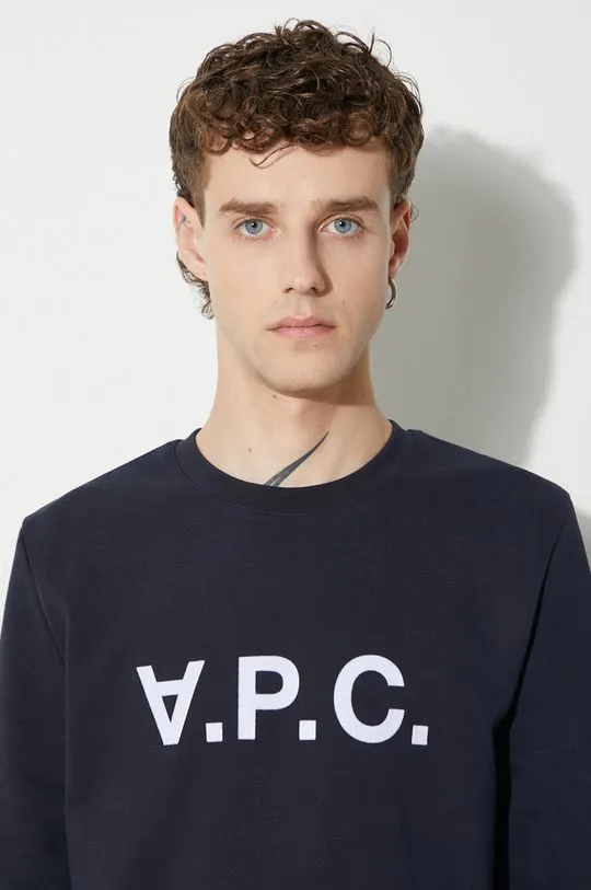 A.P.C. cotton sweatshirt Sweat Vpc men's navy blue color