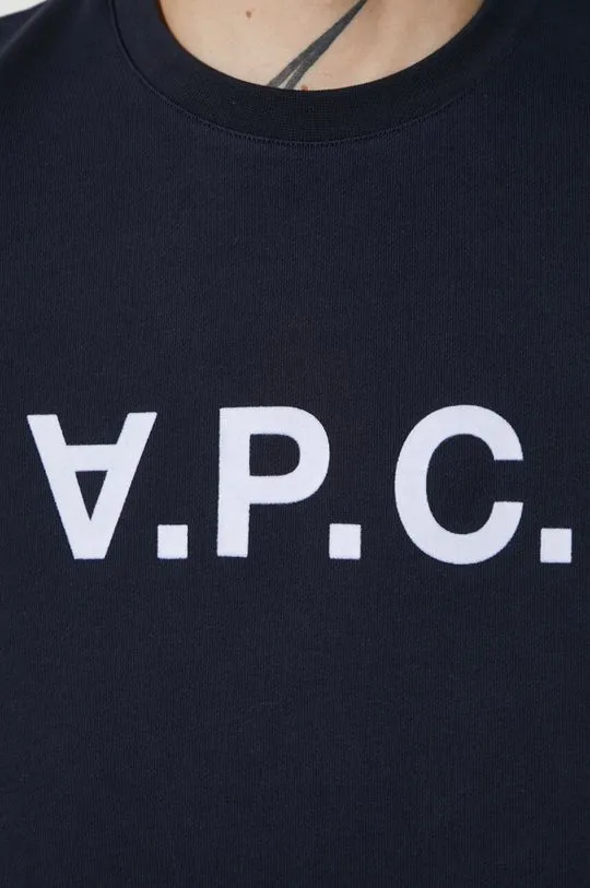 A.P.C. cotton sweatshirt Sweat Vpc men's navy blue color