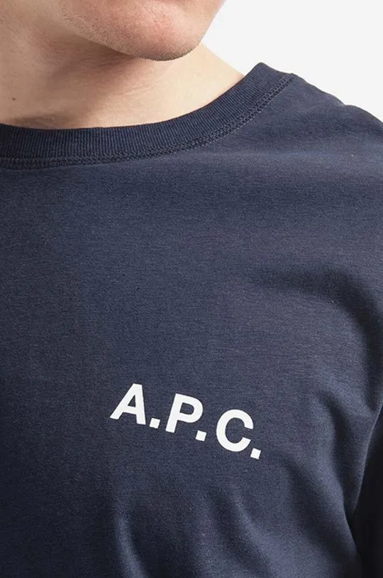 A.P.C. cotton T-shirt Mike navy blue color