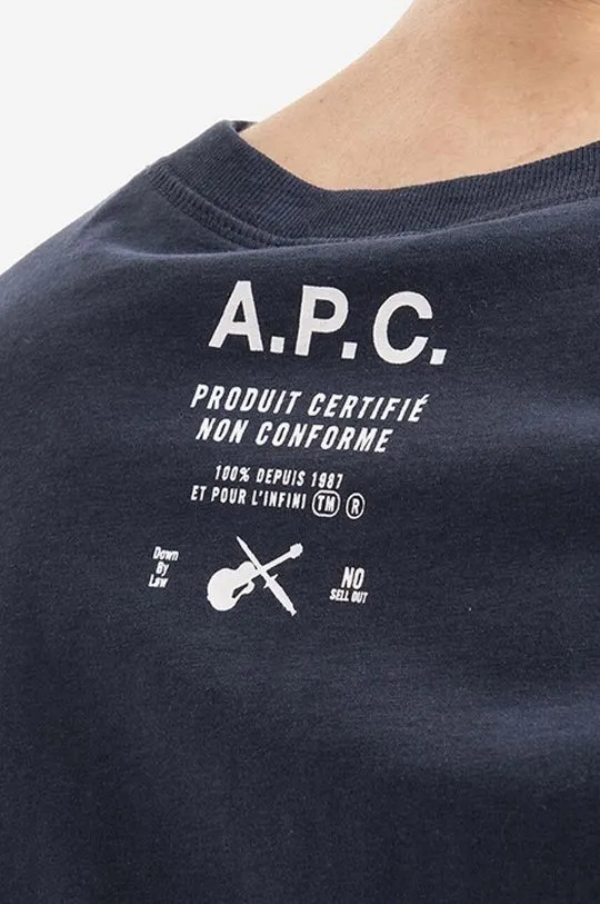 A.P.C. cotton T-shirt Mike navy blue color