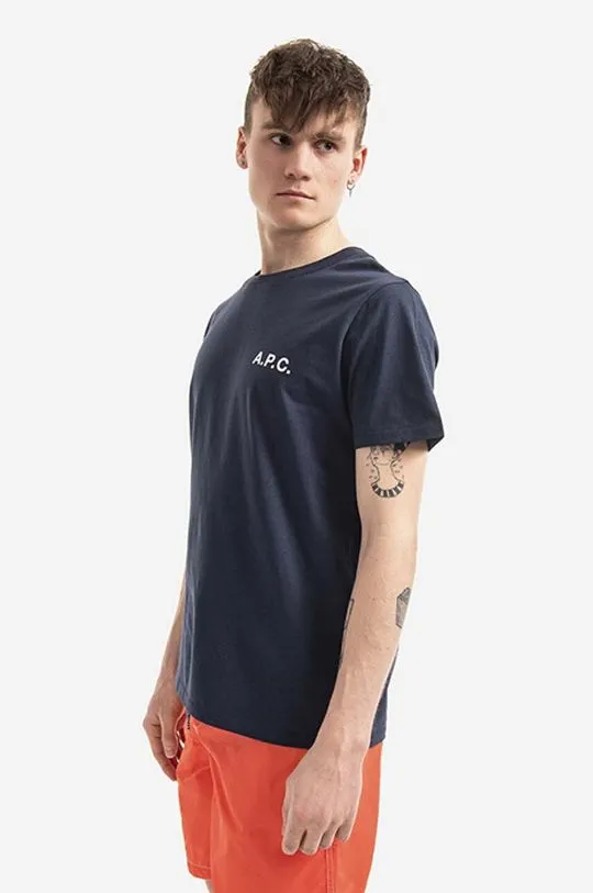 A.P.C. cotton T-shirt Mike navy blue color