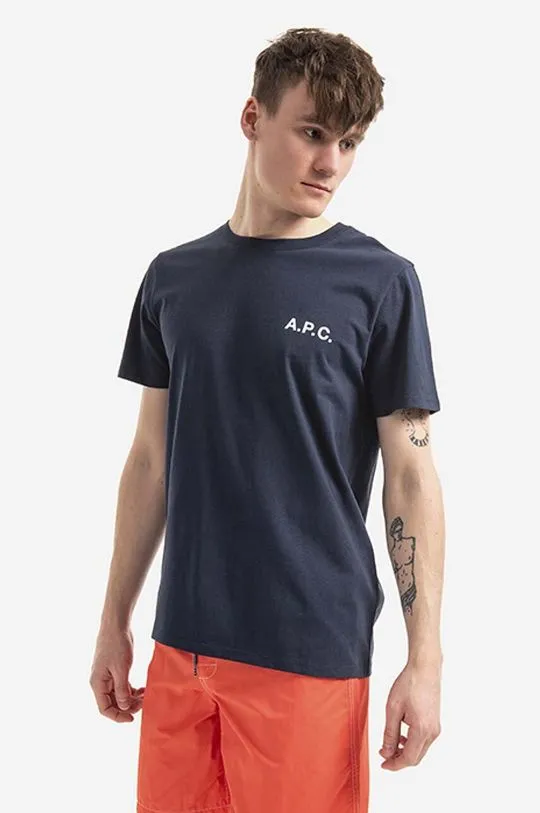 A.P.C. cotton T-shirt Mike navy blue color