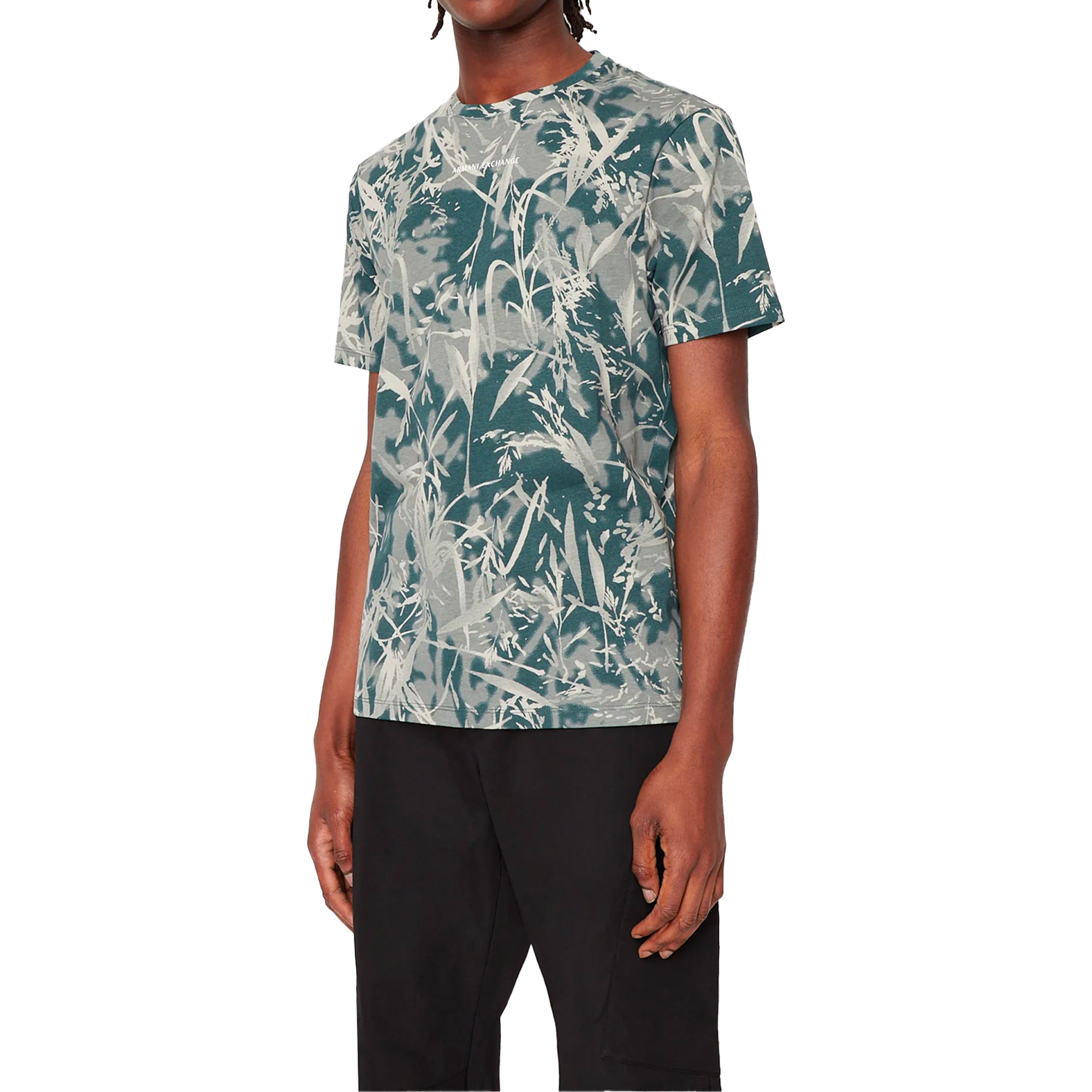 Armani Exchange 3RZTHU AOP T-Shirt - Green Gables Field Print