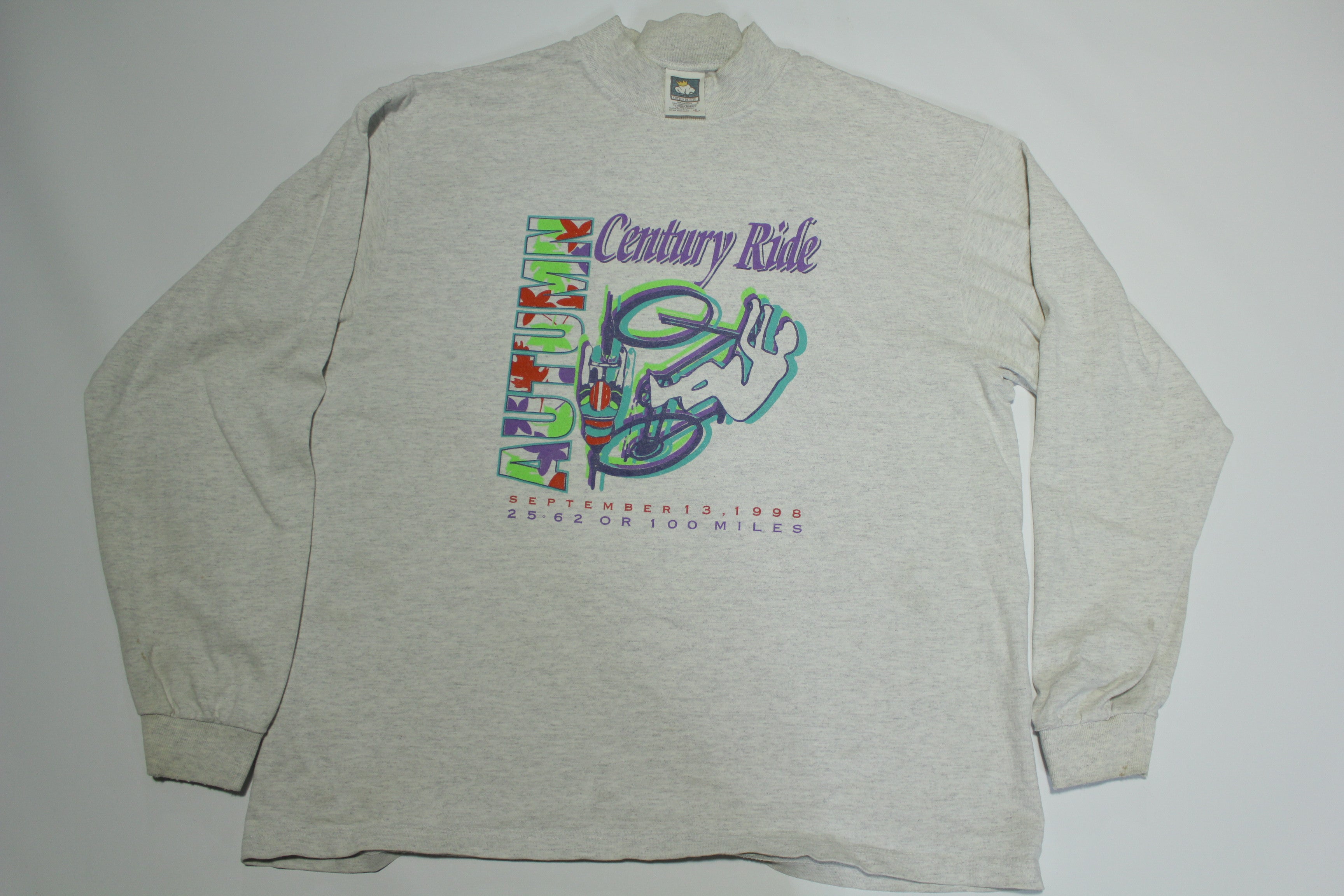 Autumn Century Ride 1998 Vintage 90's 100 Mile Bicycle Race Long Sleeve Event T-Shirt