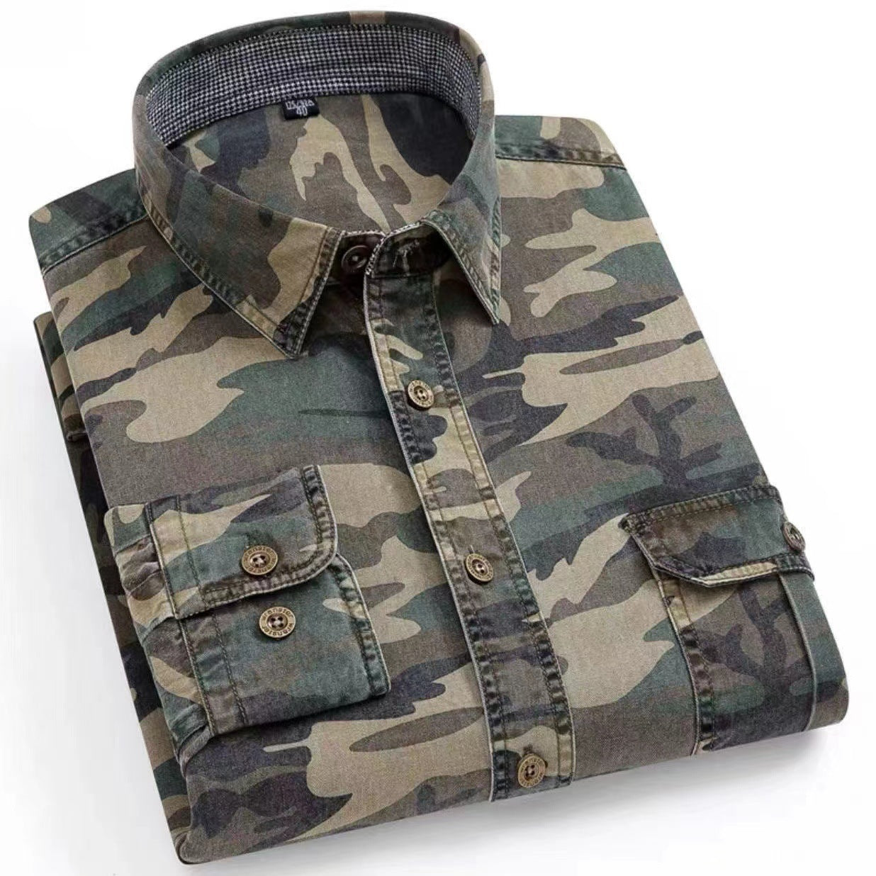 Autumn new pure cotton camouflage shirt