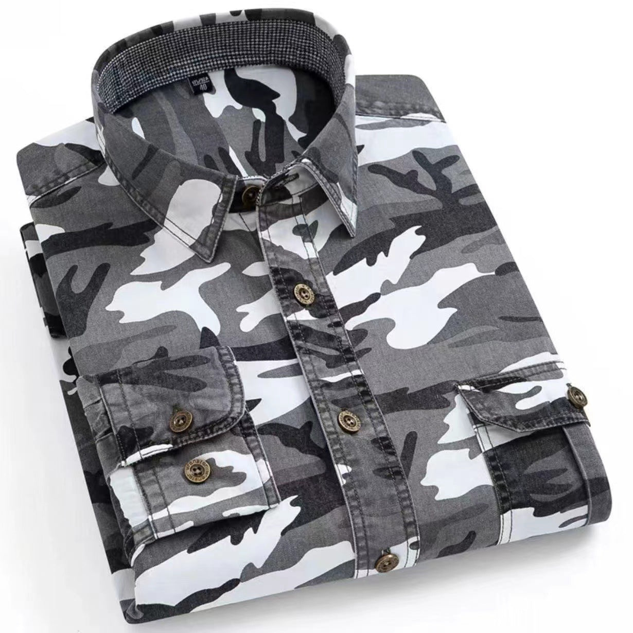 Autumn new pure cotton camouflage shirt