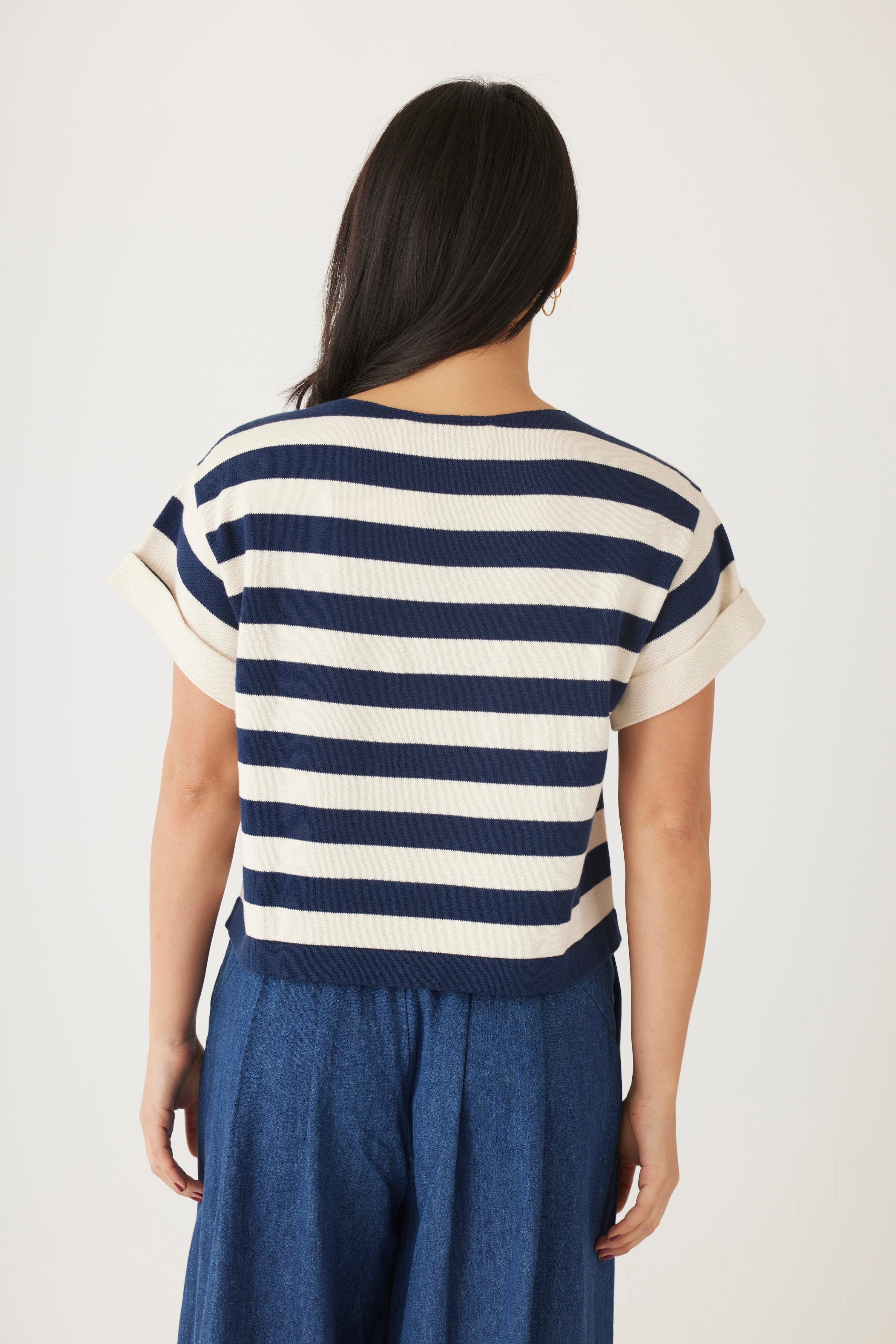 Belle Stripe Tee Pima Cotton Knit