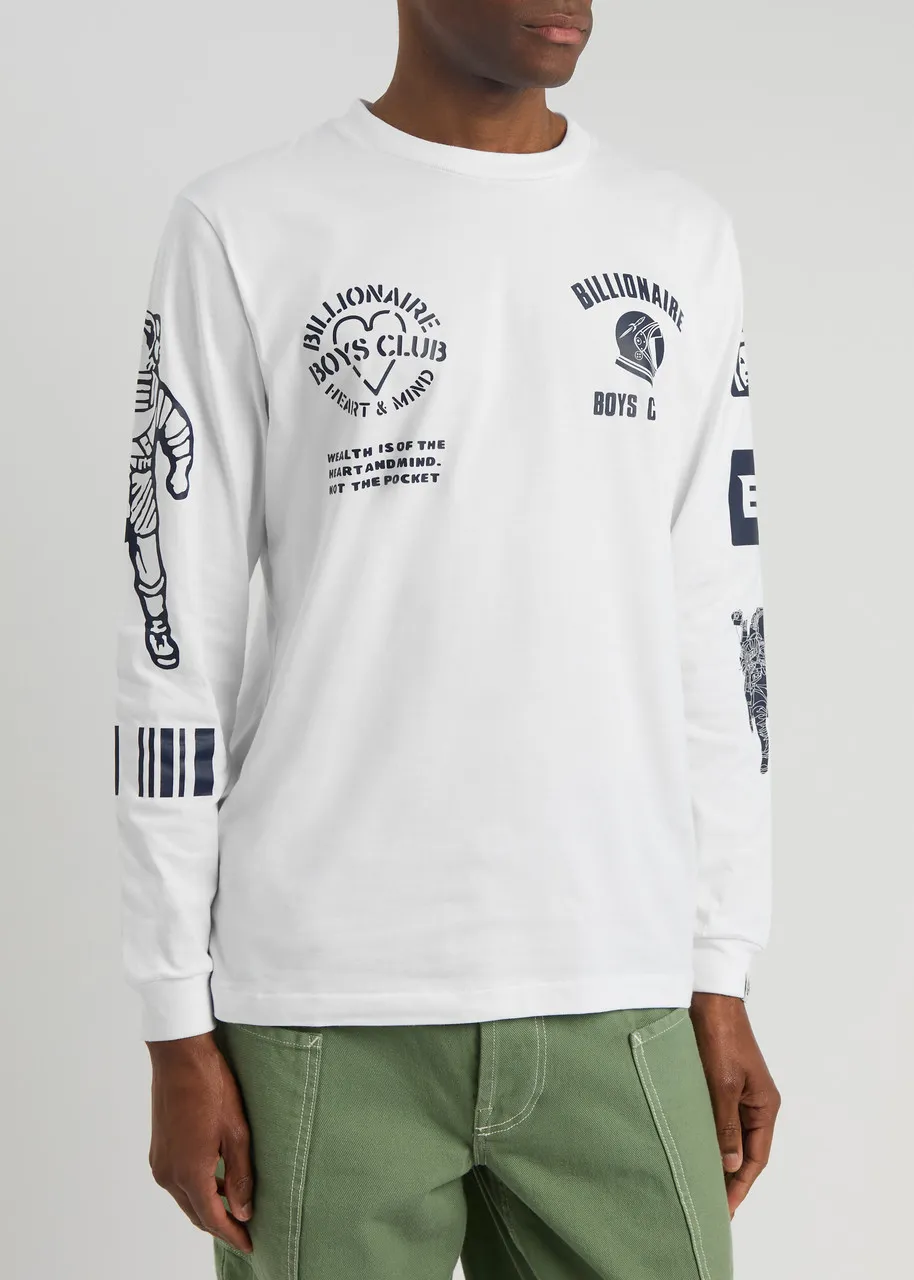 BILLIONAIRE BOYS CLUB Logo printed cotton top -                         -                     -                