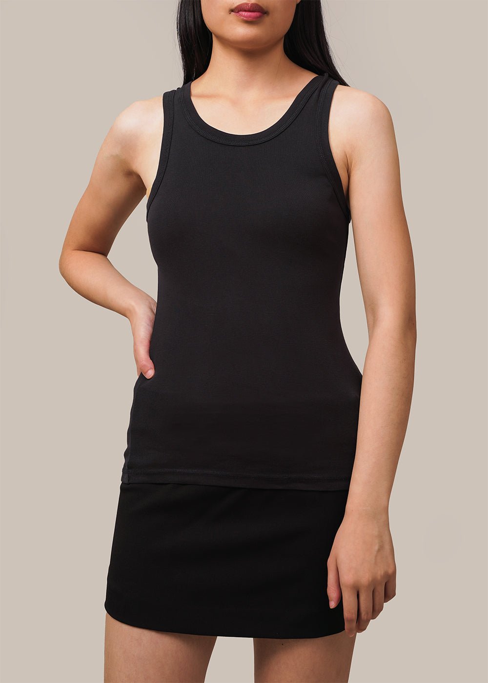 Black Organic Cotton Singlet