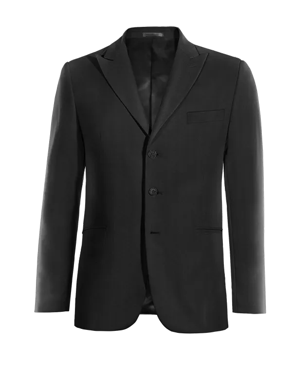  Blazer negro Ónix solapa en pico esencial de 3 botones