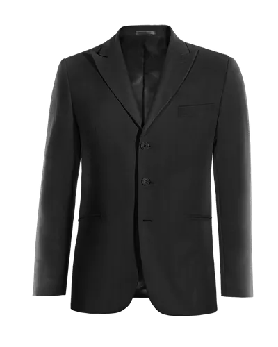  Blazer negro Ónix solapa en pico esencial de 3 botones