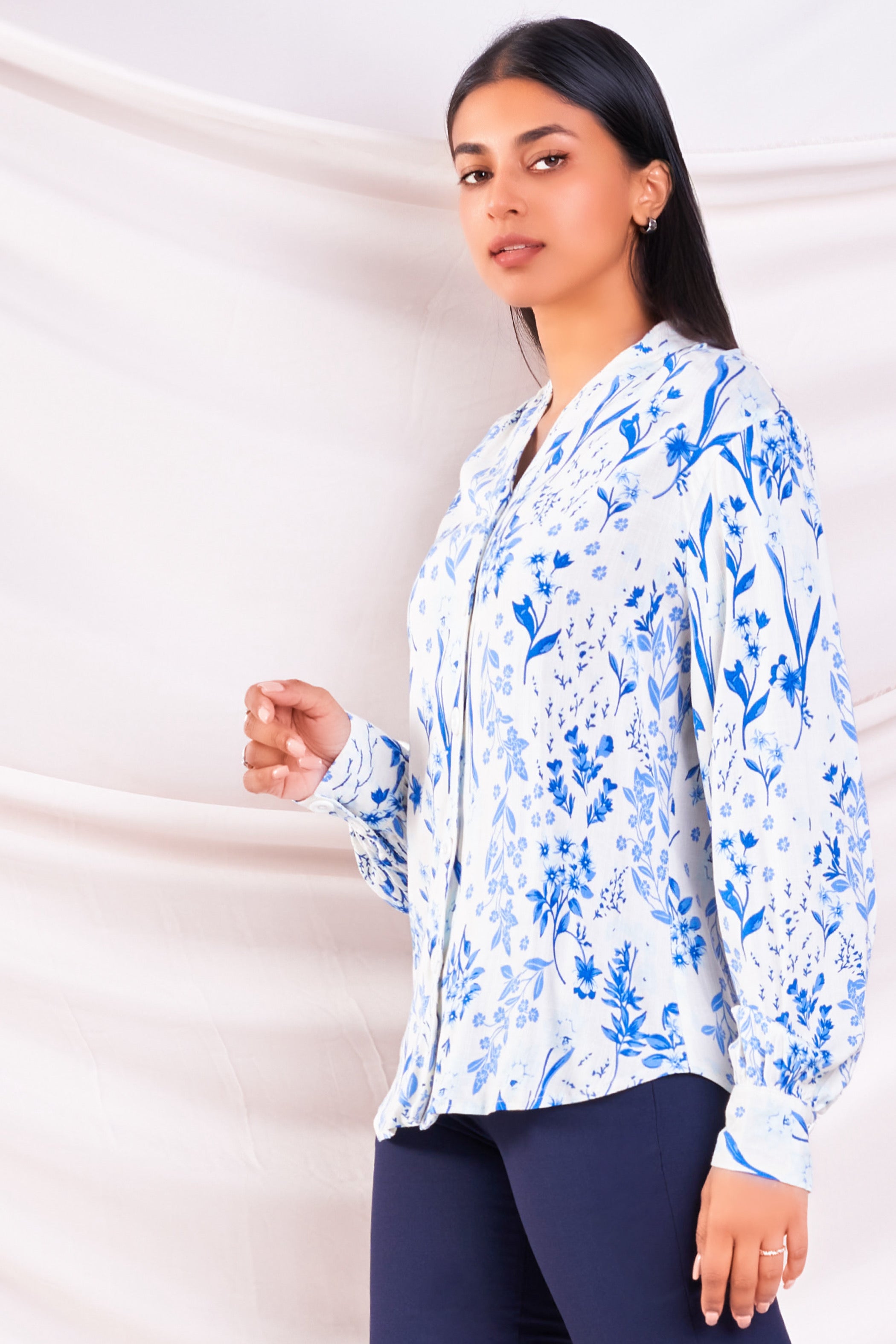 Blue Printed Shirt