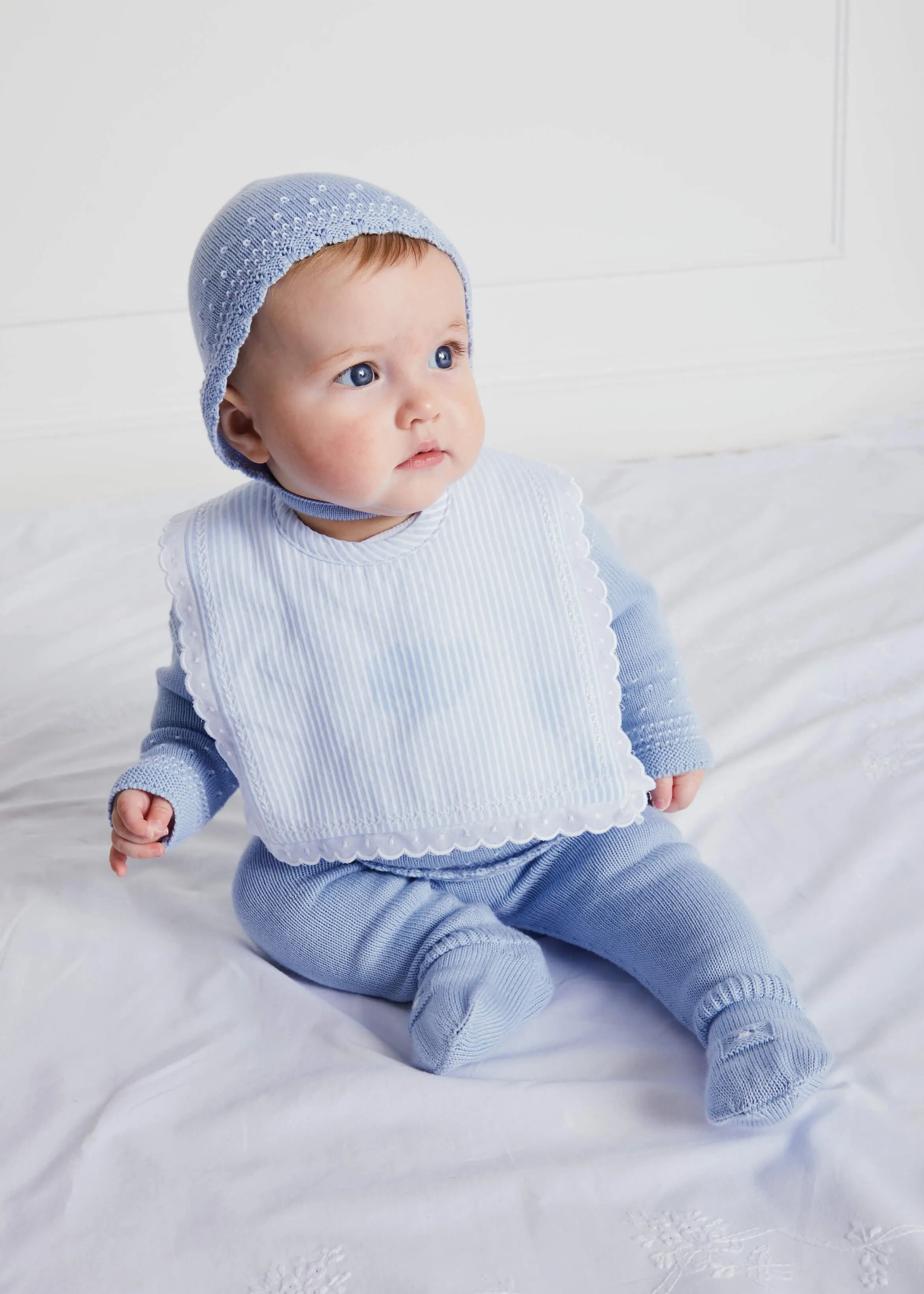 Blue Striped Cotton Bib