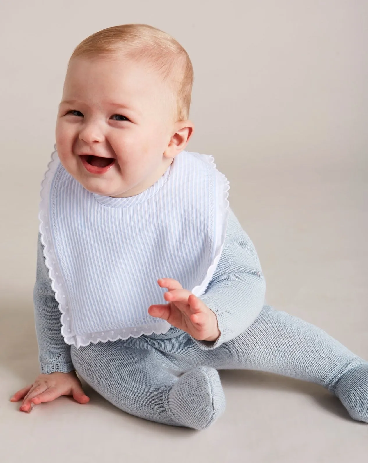 Blue Striped Cotton Bib