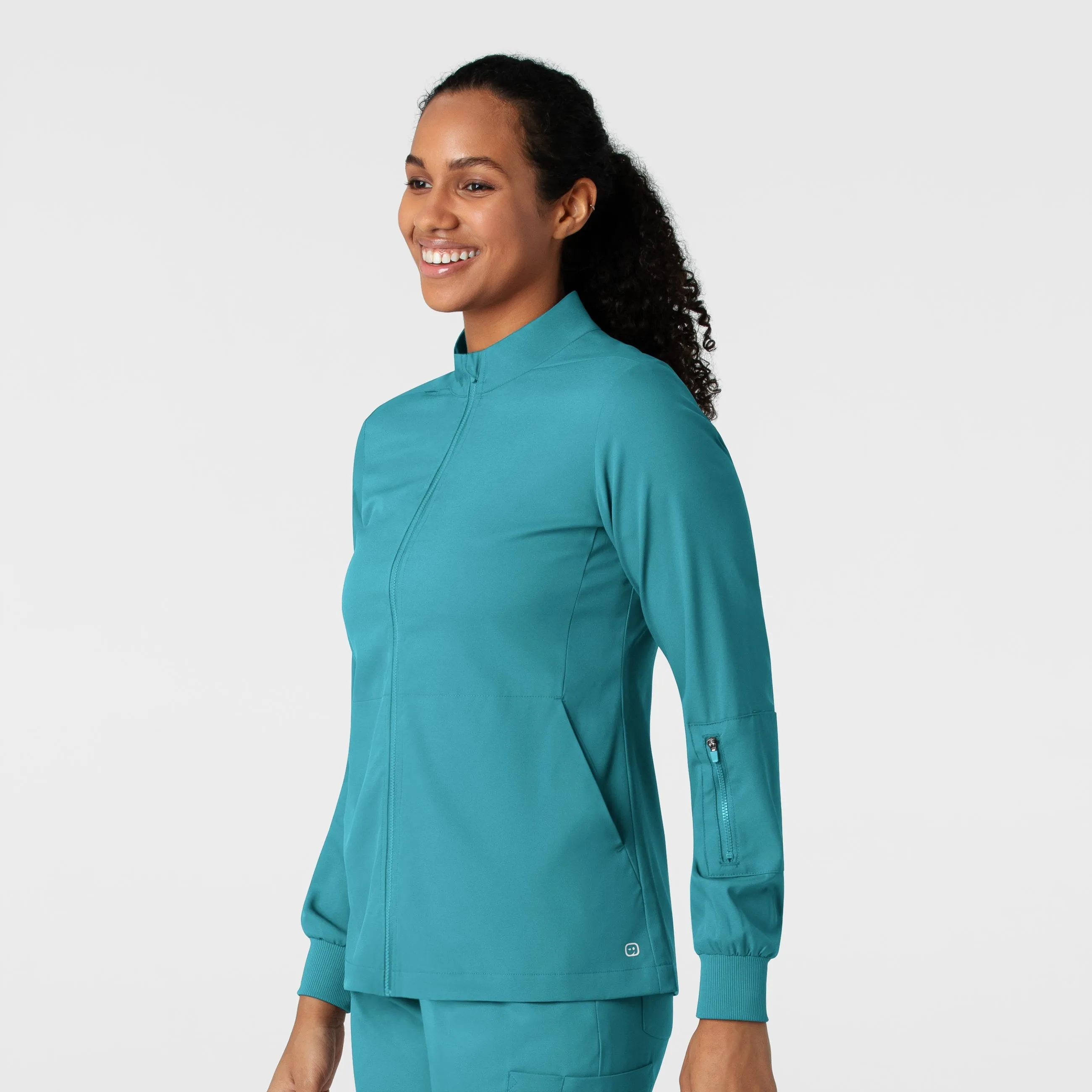 Boundless Women's Warm Up Scrub Jacket - Teal