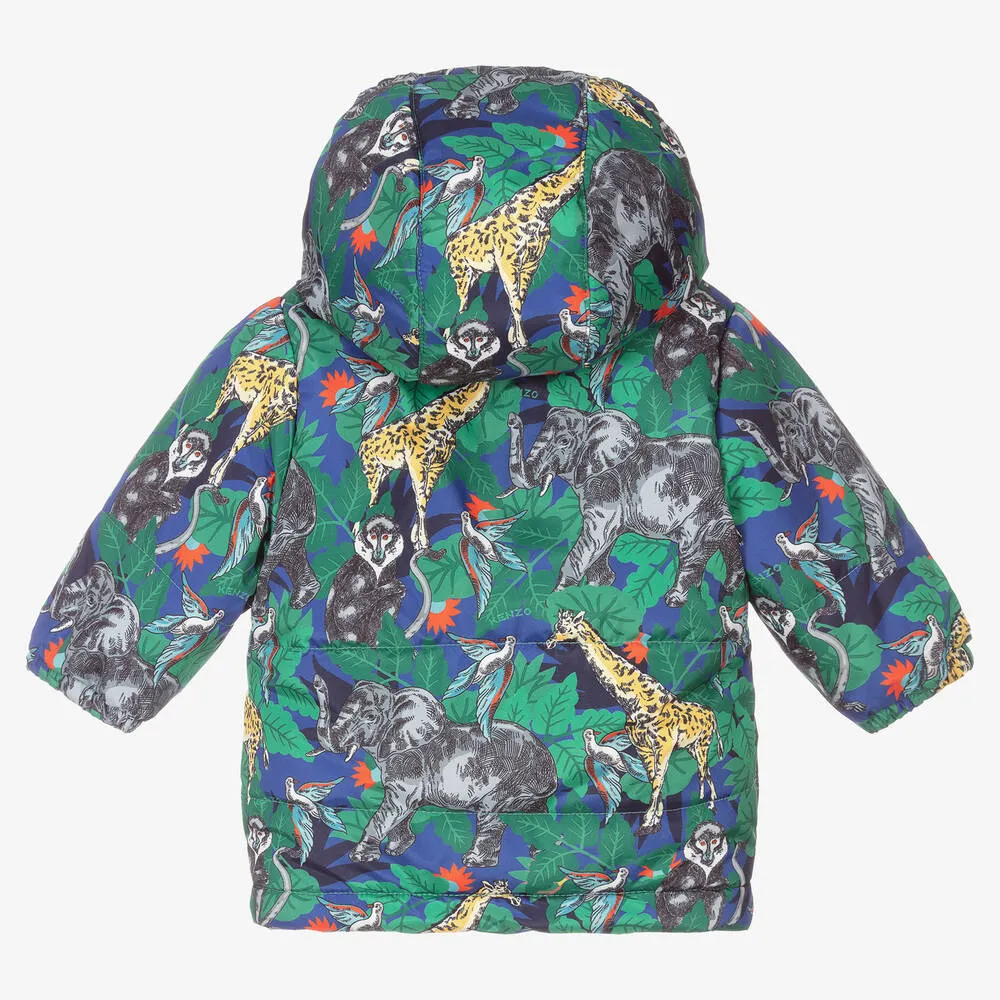 Boys Green & Blue Jungle Coat