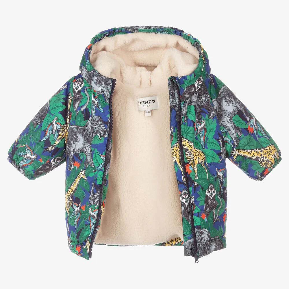 Boys Green & Blue Jungle Coat