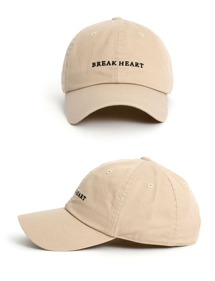 Breakheart Typo Embroidery Baseball Caps Hats Unisex Mens Womens 100% Washed Cotton Adjustable Korean Style Fashion Accessories