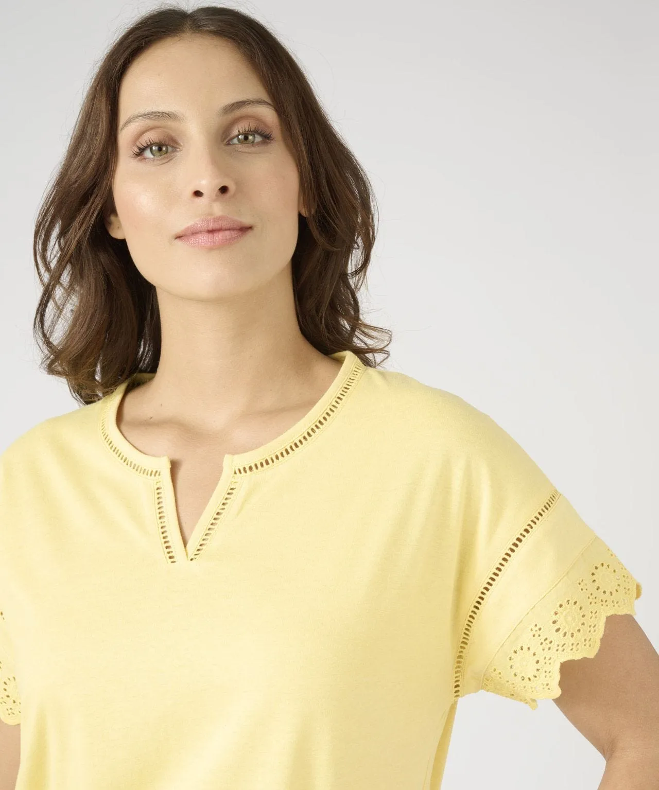 Broderie Detail Organic Cotton T-shirt