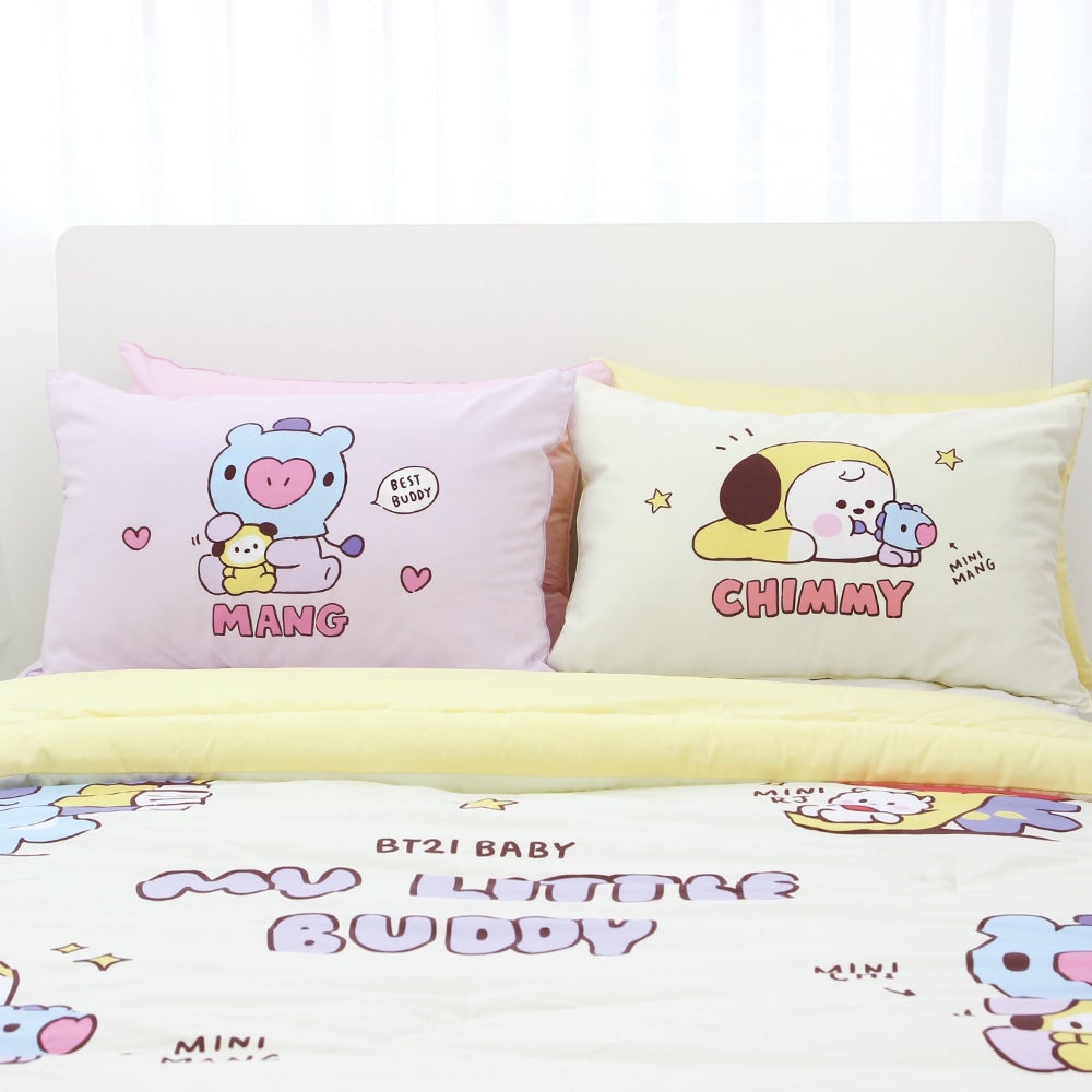 BT21 Little Buddy Pillow Covers Bangtan Boys BTS Cushion Cases 100% Cotton Kpop Home Decor Bedroom Naradeco Line Freinds