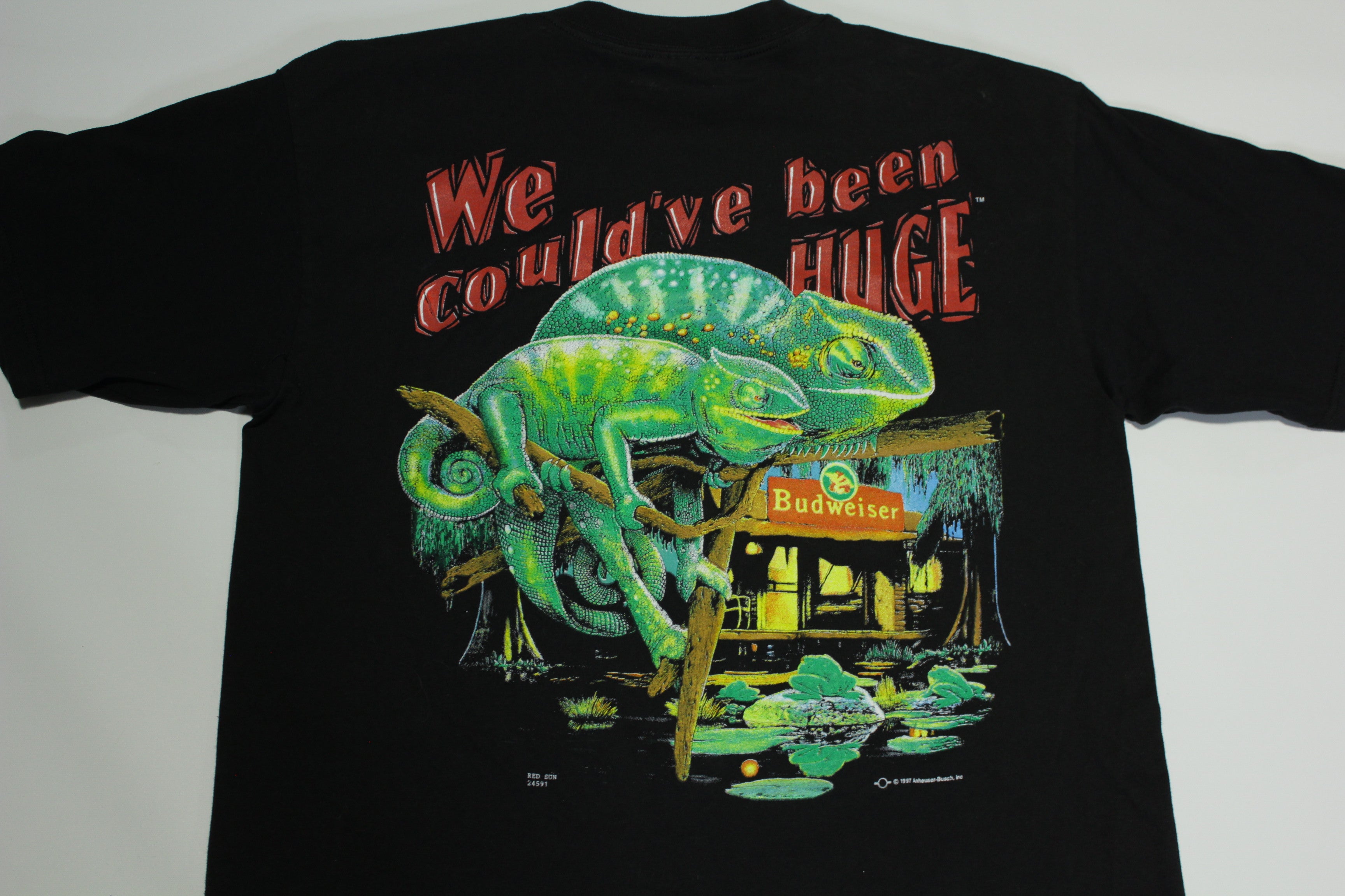 Budweiser Lizards We Could Have Been Huge 1997 Vintage 90's Beer T-Shirt