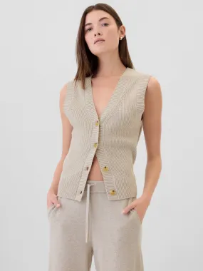 CashSoft Ribbed Sweater Vest