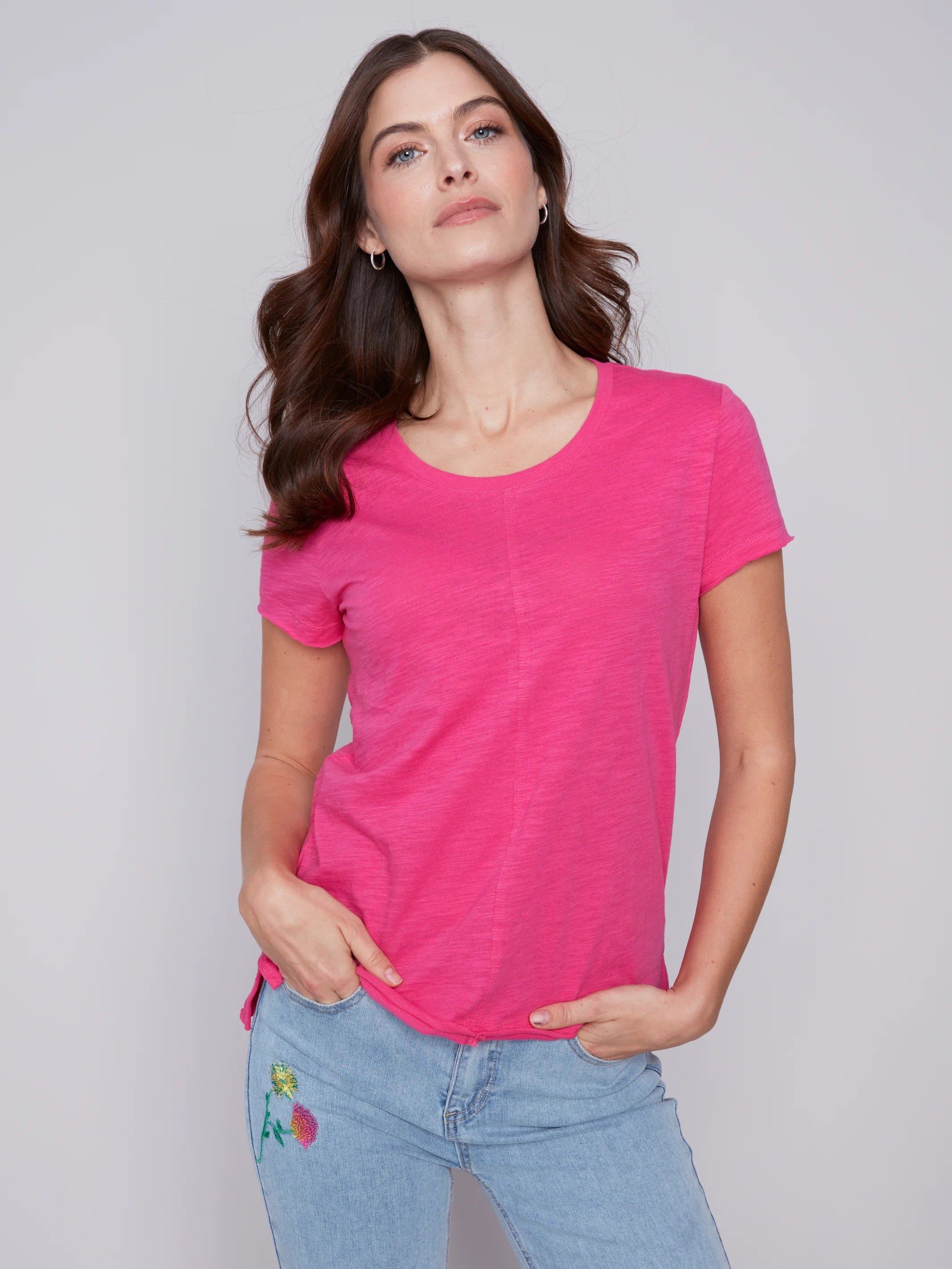 Charlie B Punch Organic Cotton Slub Top - C1310XPK 463B