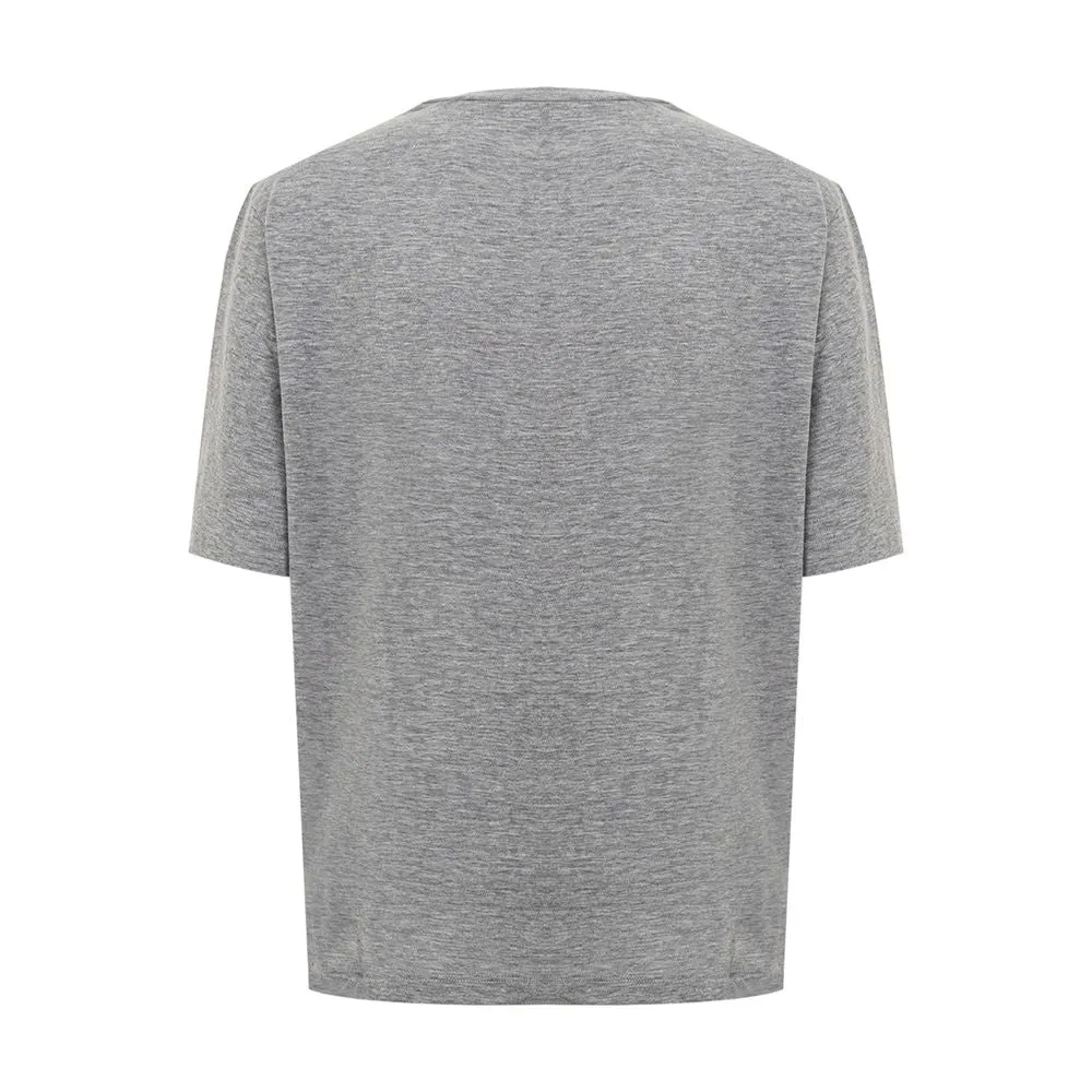 Chic Gray Cotton Tee for the Modern Woman