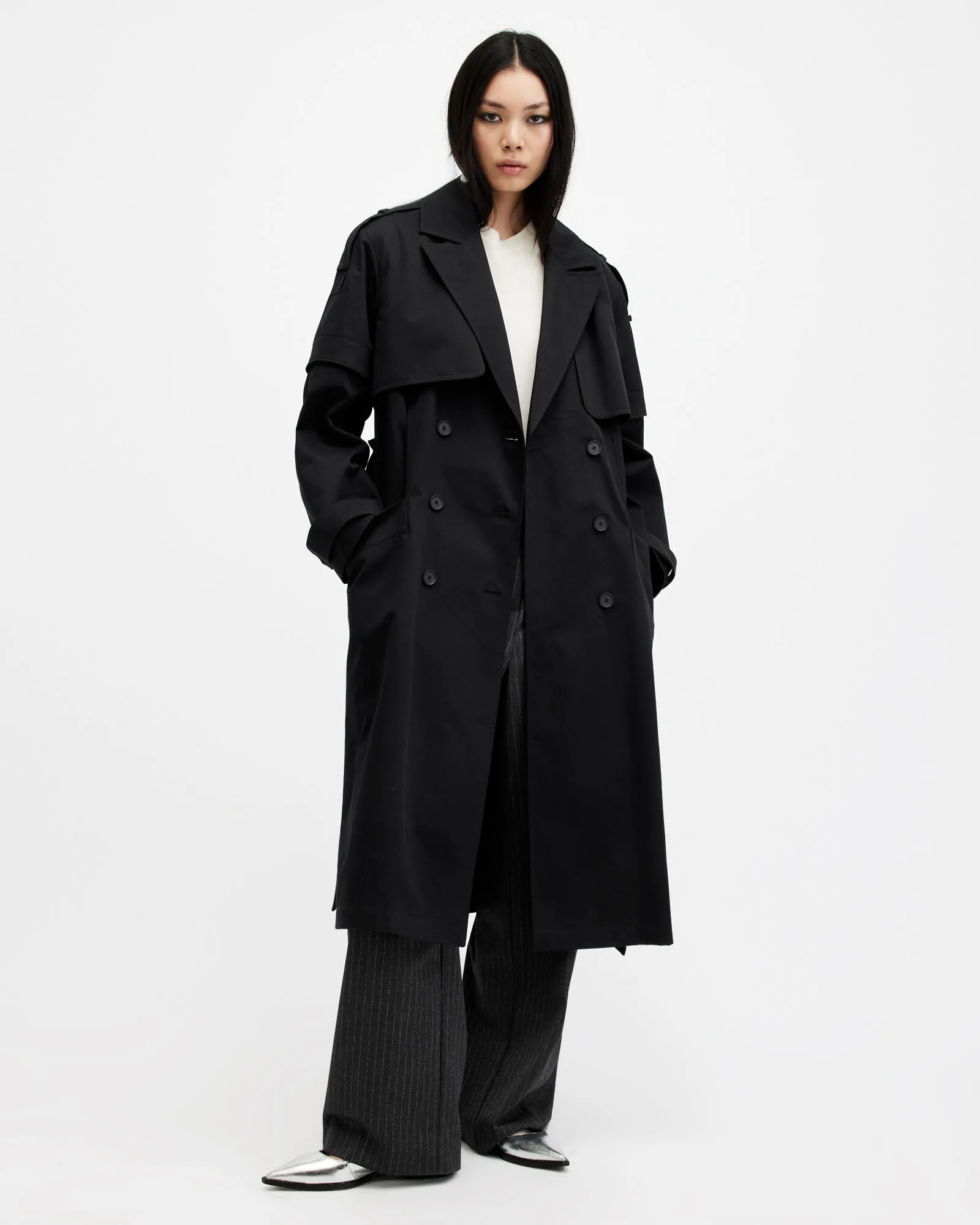 Clyde Trench Coat With Removable Sleeves