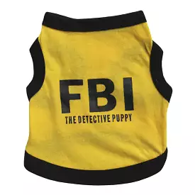 Cotton black printed fbi pet vest