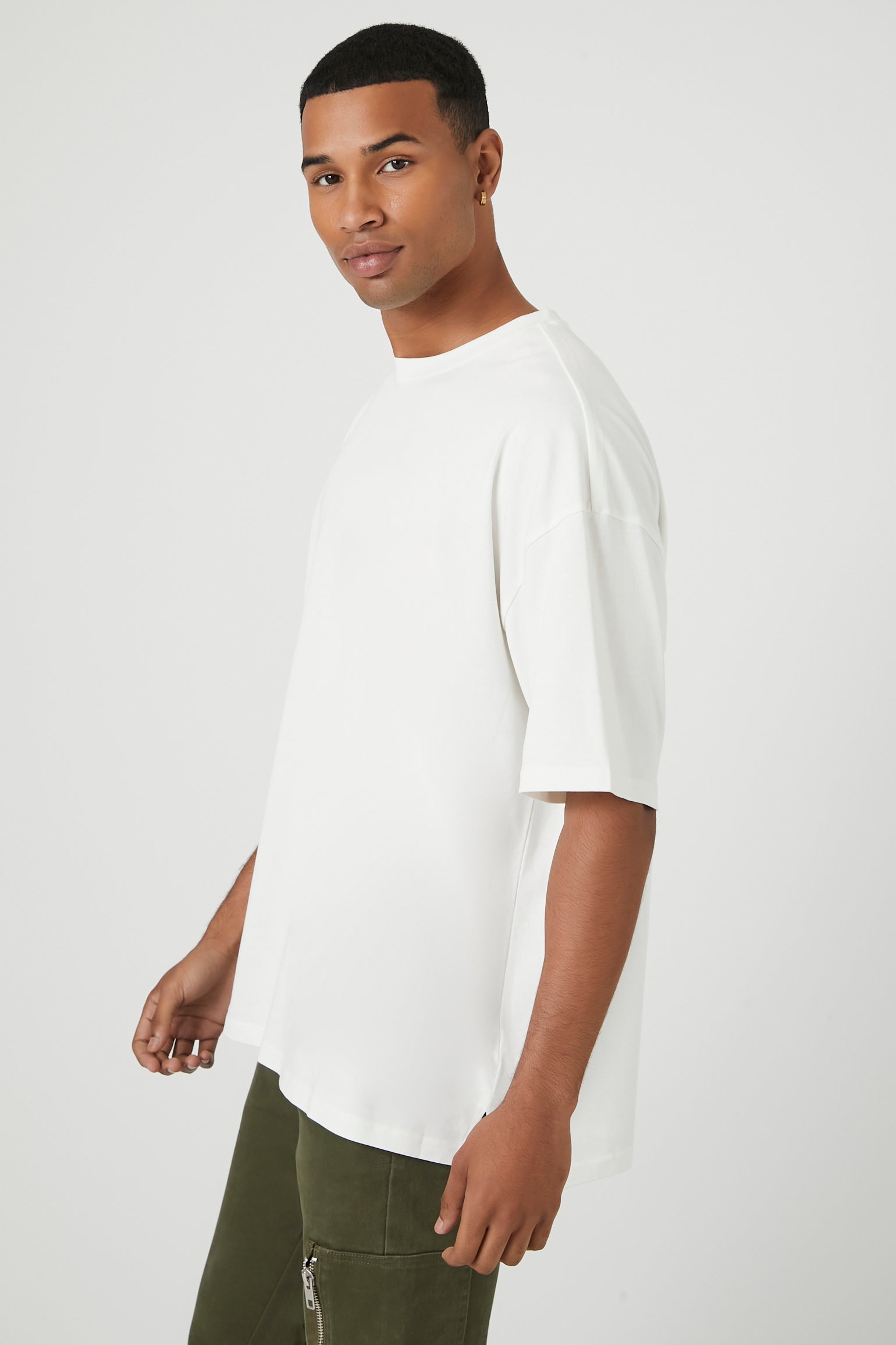 Cotton Crew High-Low Hem Tee