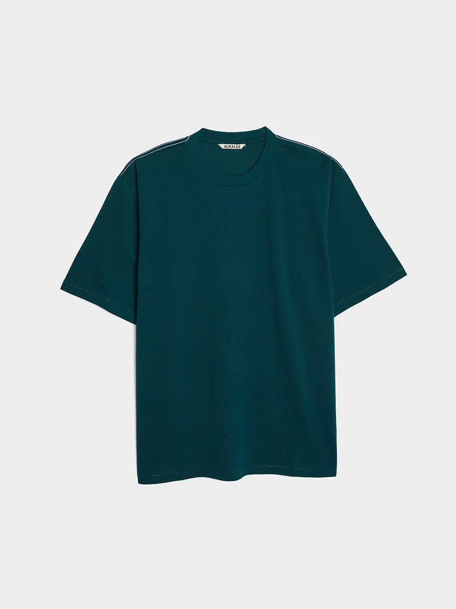 Cotton Mesh Dyed Tee, Dark Green