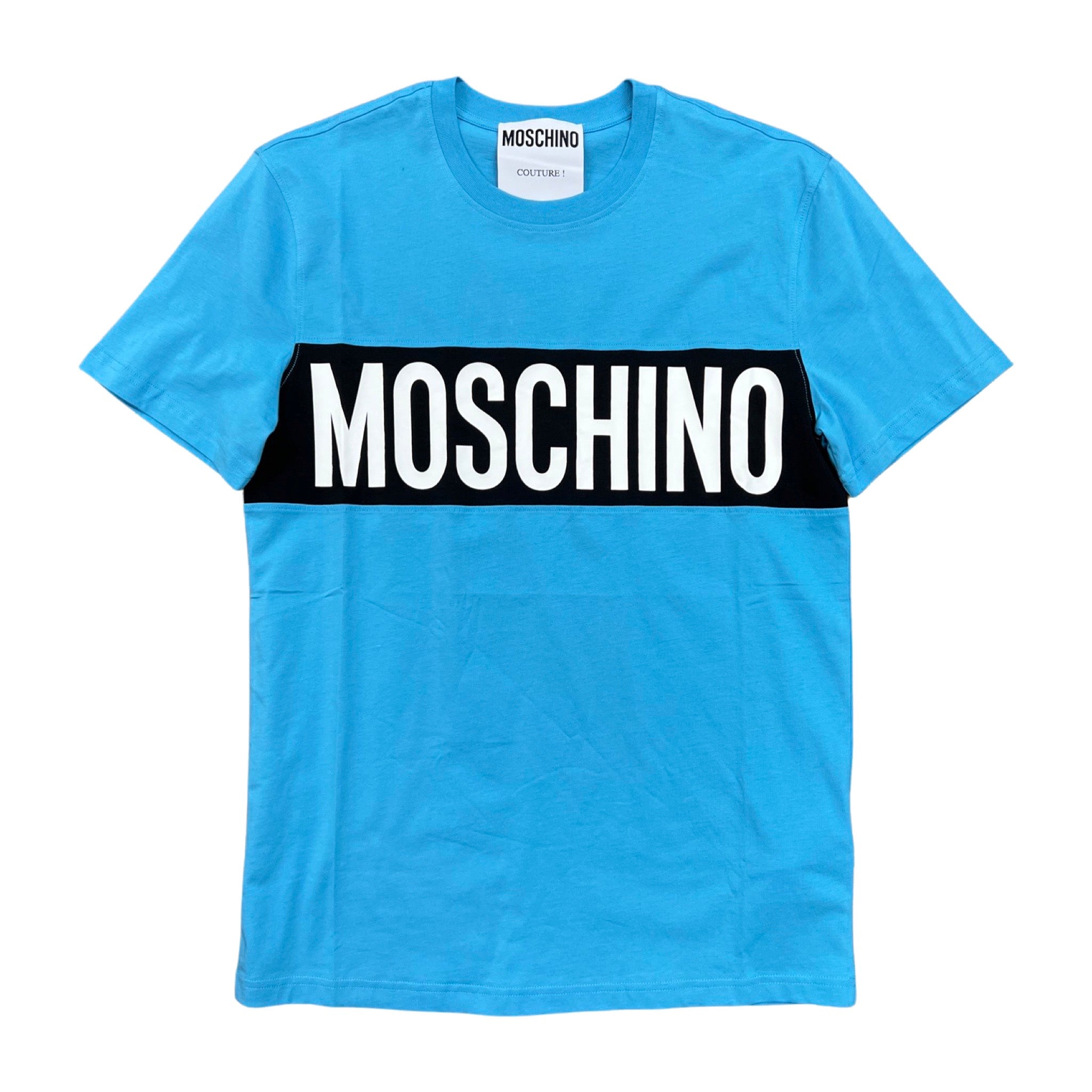 Cotton Print T-Shirt With Logo Band (Blue/Black)